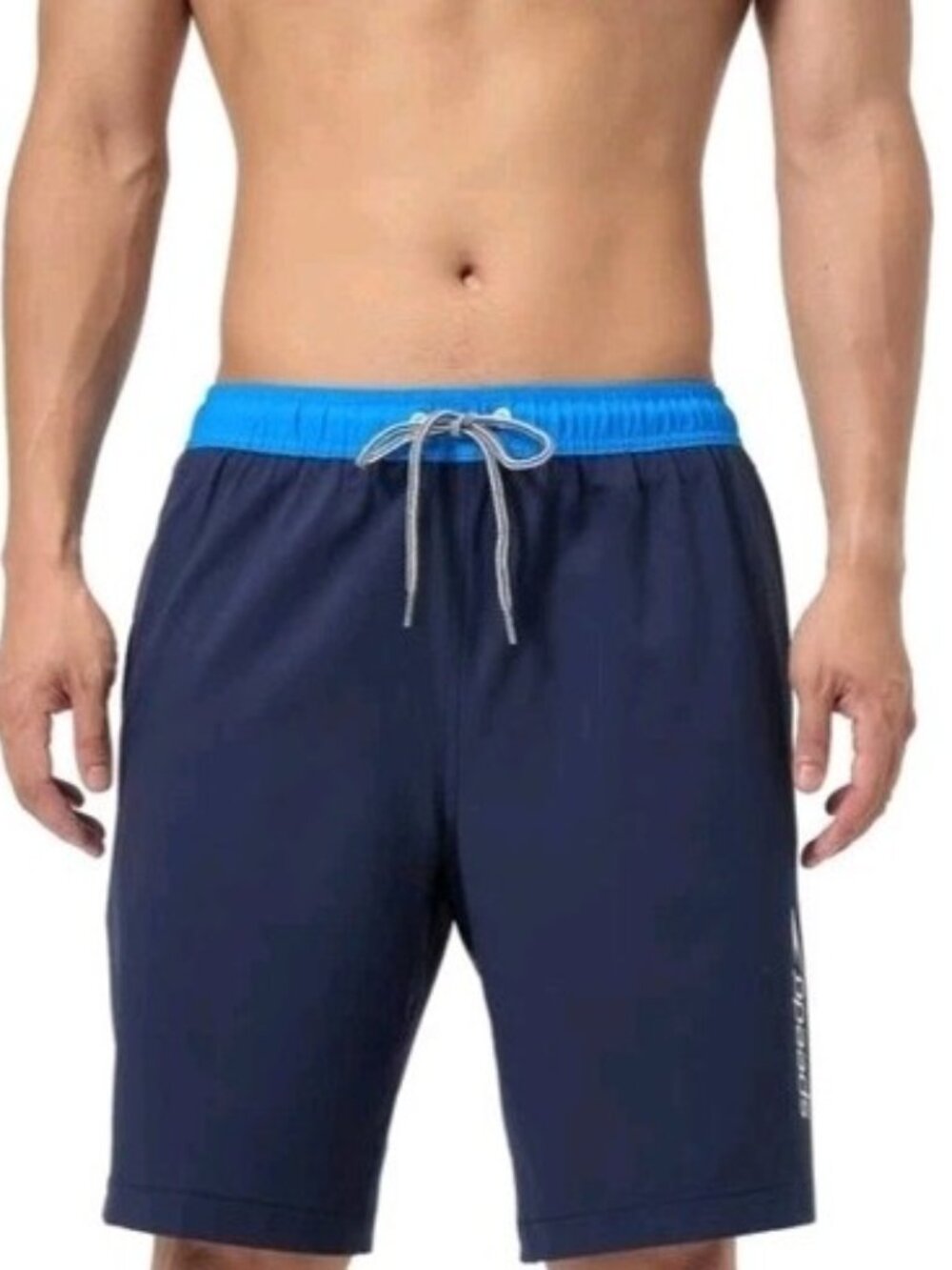 NWT SPEEDO 4-WAY COMFORT STRETCH TWO TONE BLUE MENS SWIM SHORTS SIZE L